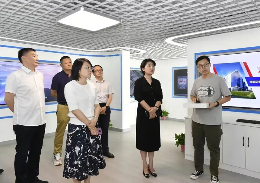 张家港市副市长翁羽人一行来港城智能智造大数据产业园考察调研